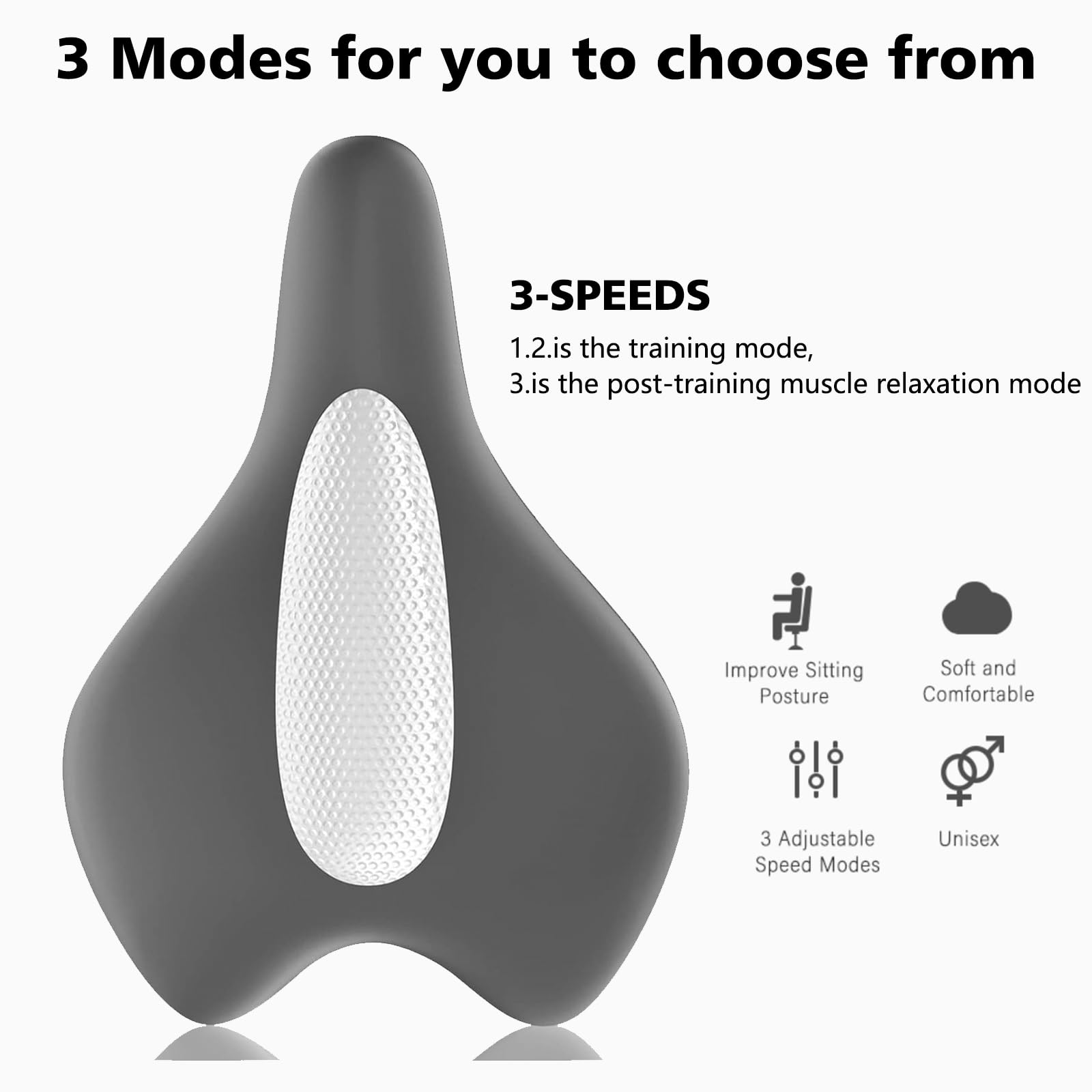 NAVAC Kegel Trainer gray glute contact pad close-up shows stable sit-on-top positioning