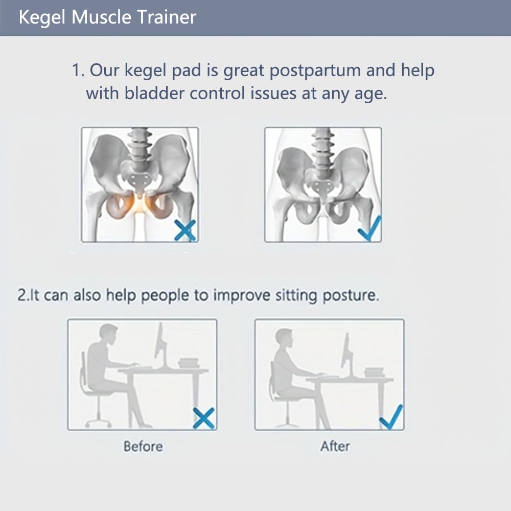 NAVAC Kegel Trainer gray sit-on-top usage illustration demonstrates quick setup