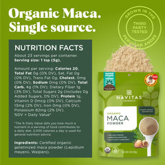 This Navitas Organics Maca Powder pour is ready to mix into beverages for energy.