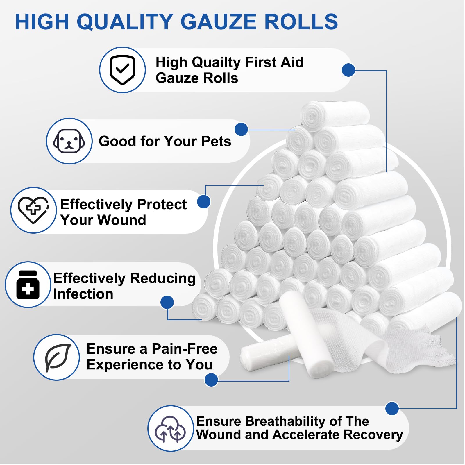 Navona gauze rolls have non-stick, lint-free fabric to minimize fibers contacting wounds.