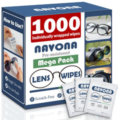 Navona lens wipes bulk pack box for quick glasses cleaning