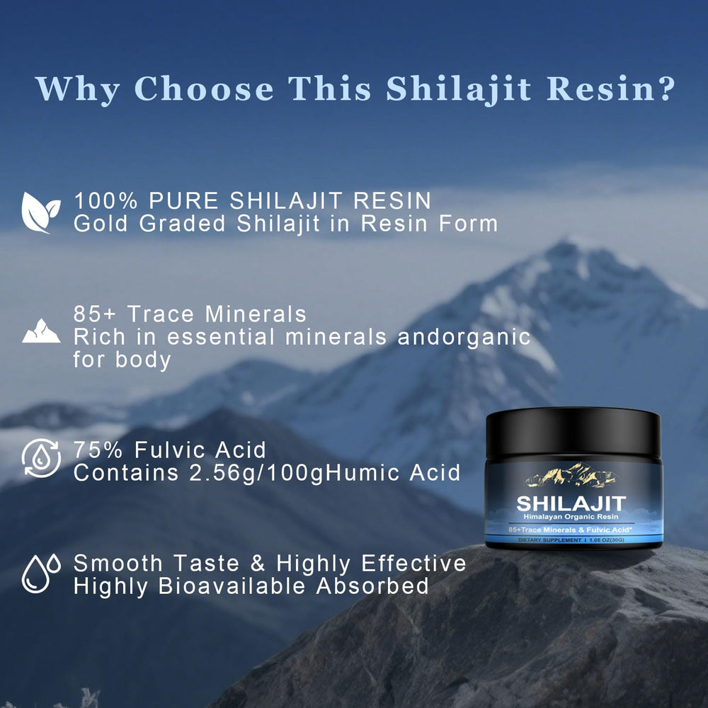 Naypiny Himalayan Shilajit Resin glass bottle shows premium packaging