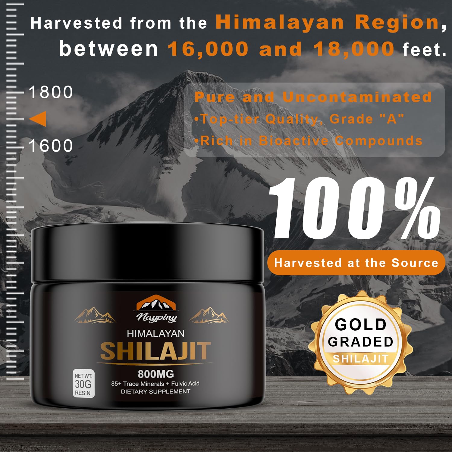 Naypiny Shilajit Resin with fulvic-acid-rich content supports daily energy.