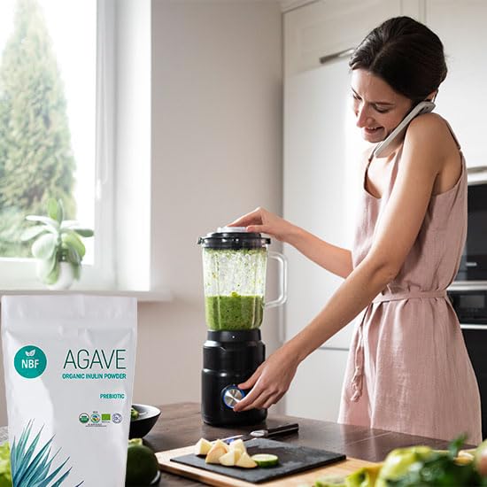 NBF organic agave inulin shows vegan and gluten-free labeling