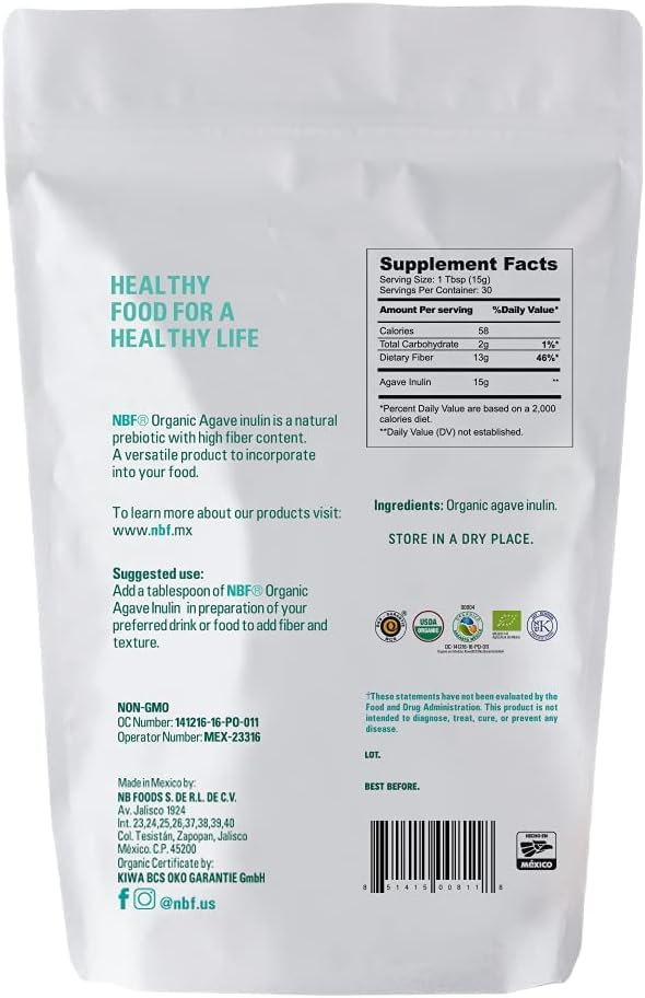 NBF organic agave inulin scoop for precise measurement