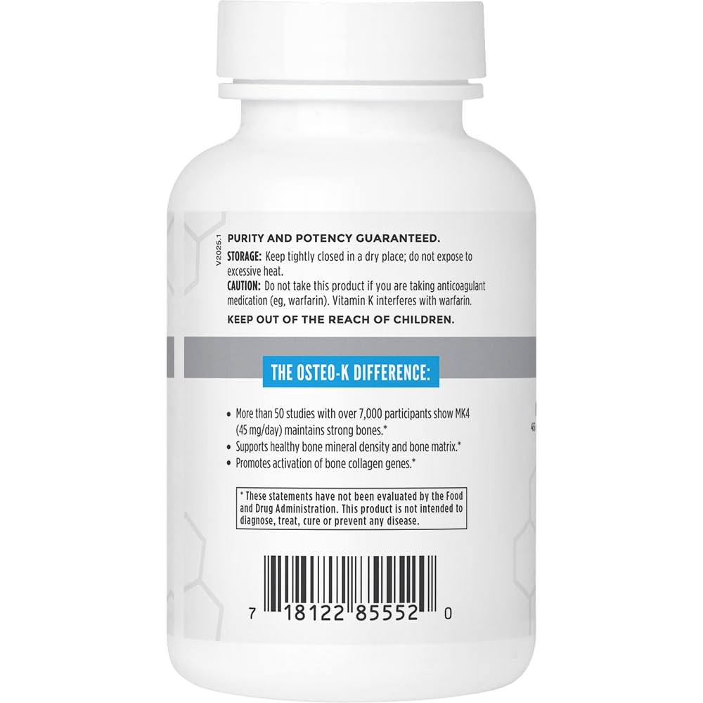 Calcium citrate component in Osteo-K supports bone structure