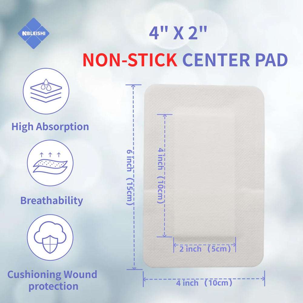 NBLEISHI adhesive-border dressing showing secure fixation and breathability
