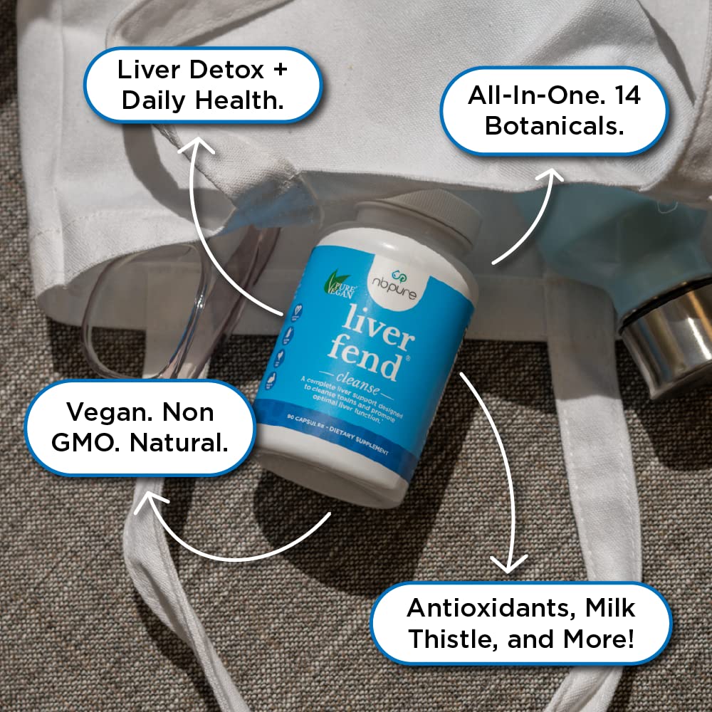 nbpure Liver Fend label view emphasizes Milk Thistle and 14-nutrient blend