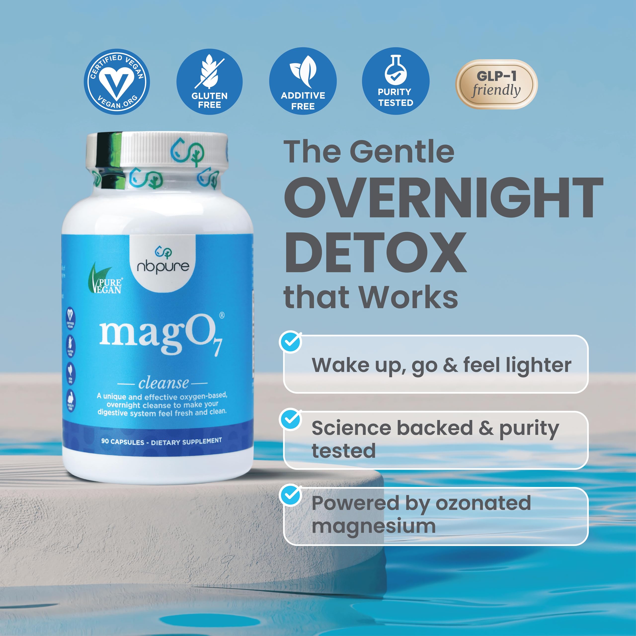 nbpure MagO7 capsules close-up for easy constipation relief
