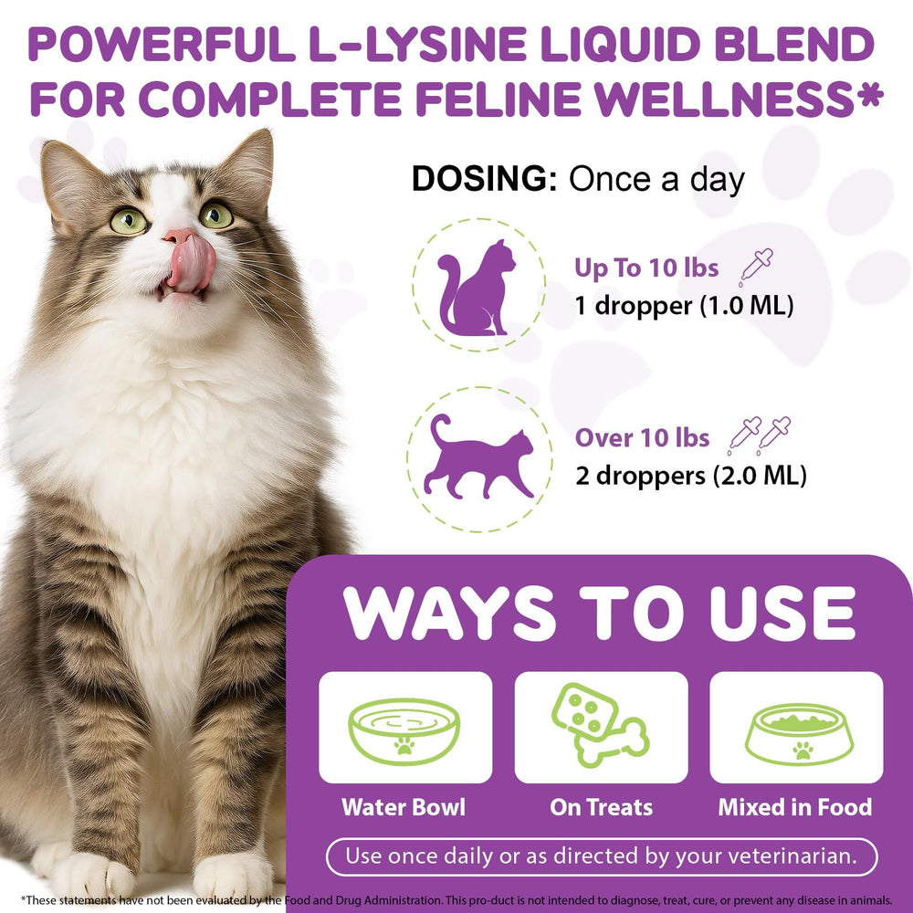 NBTREKTIE Lysine-chicken-flavor-drops entice cats during supplement time.