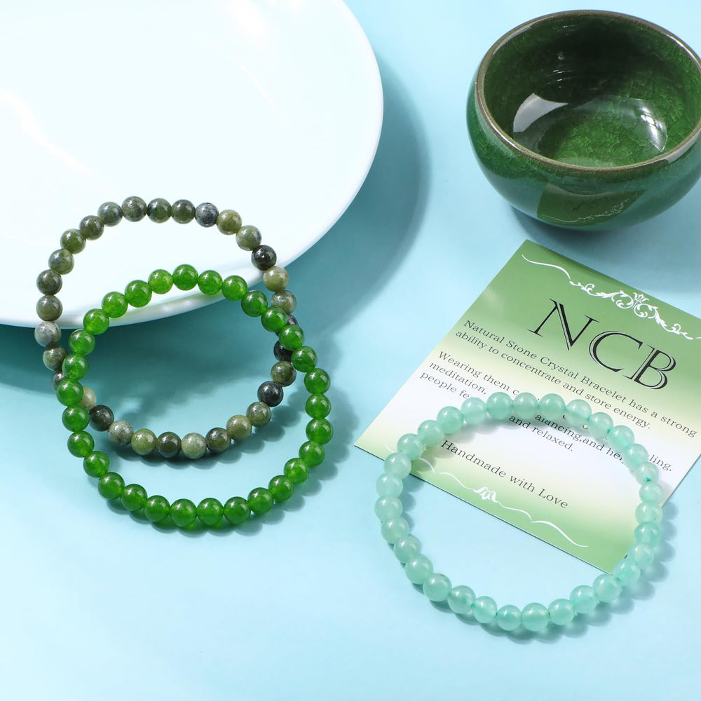 NCB Taiwan Jade bracelet provides a traditional good-luck touch.