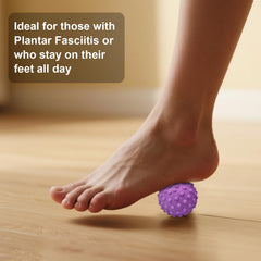 NEBORASTEP Foot Massage Ball in use on the sole supports trigger point therapy.