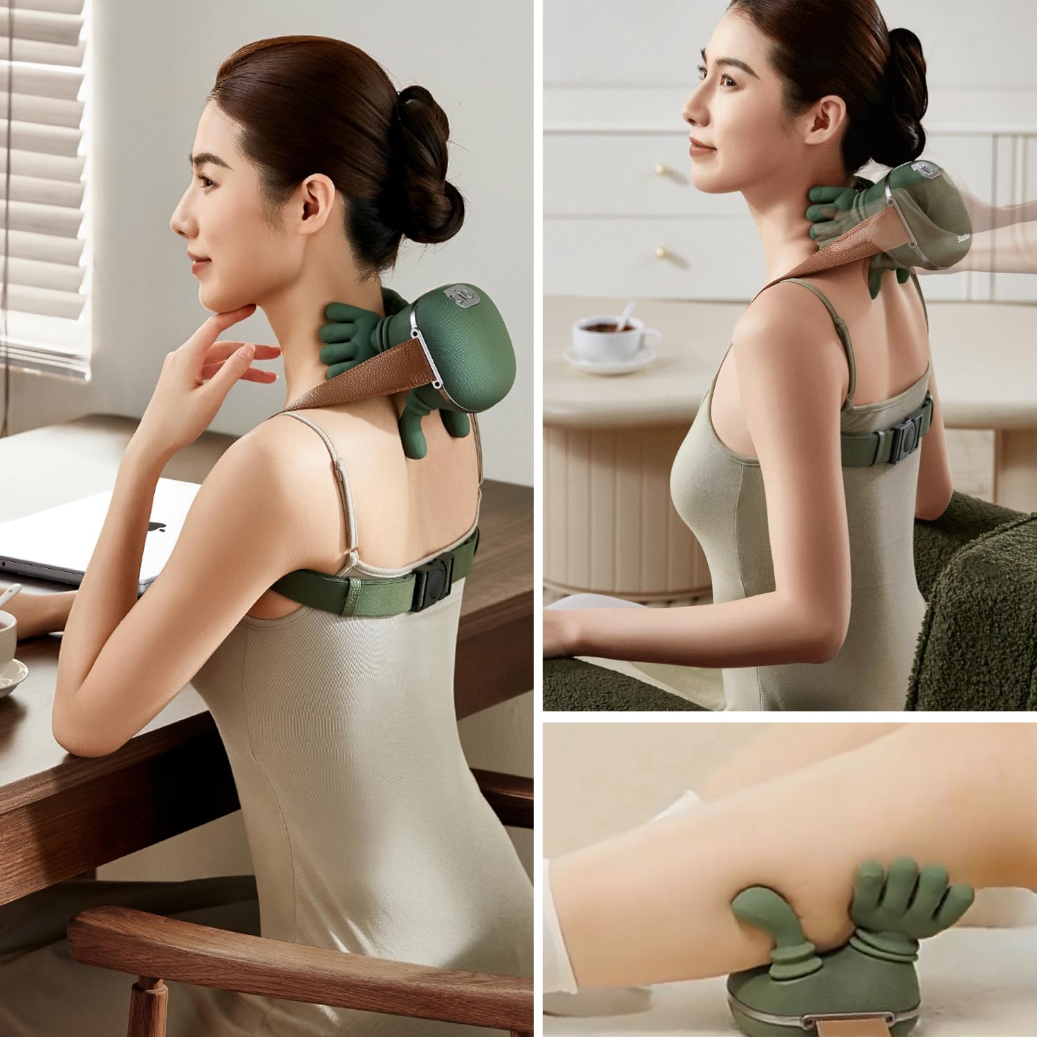 neck massager with heat – ideal for work breaks and quick neck loosening.