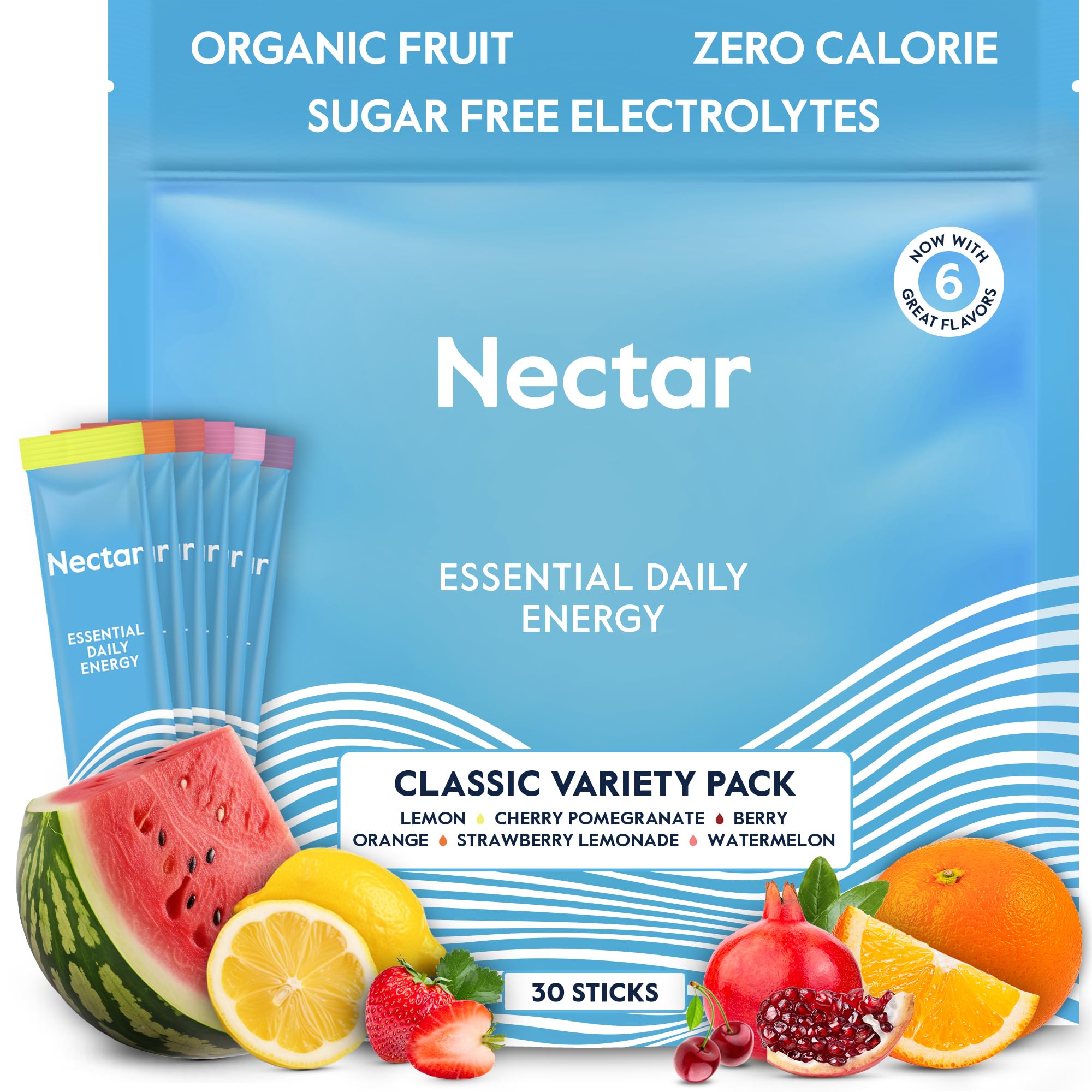 Nectar Energy Booster packets front view for a sugar-free energy lift