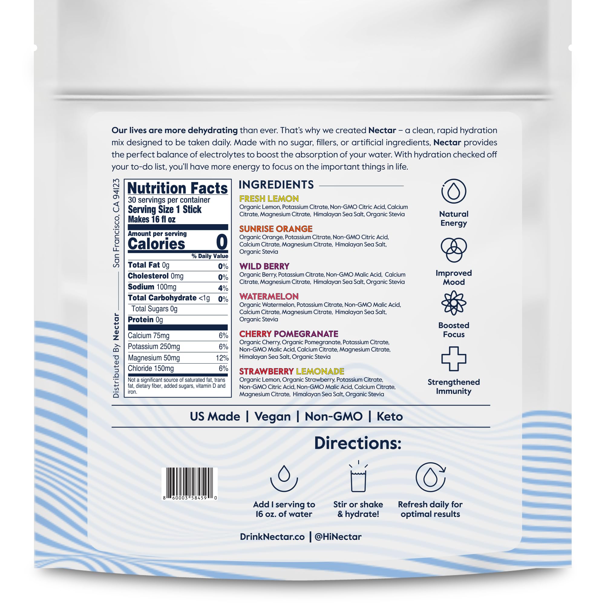 Open variety pack reveals multiple Nectar flavors for flexible use.