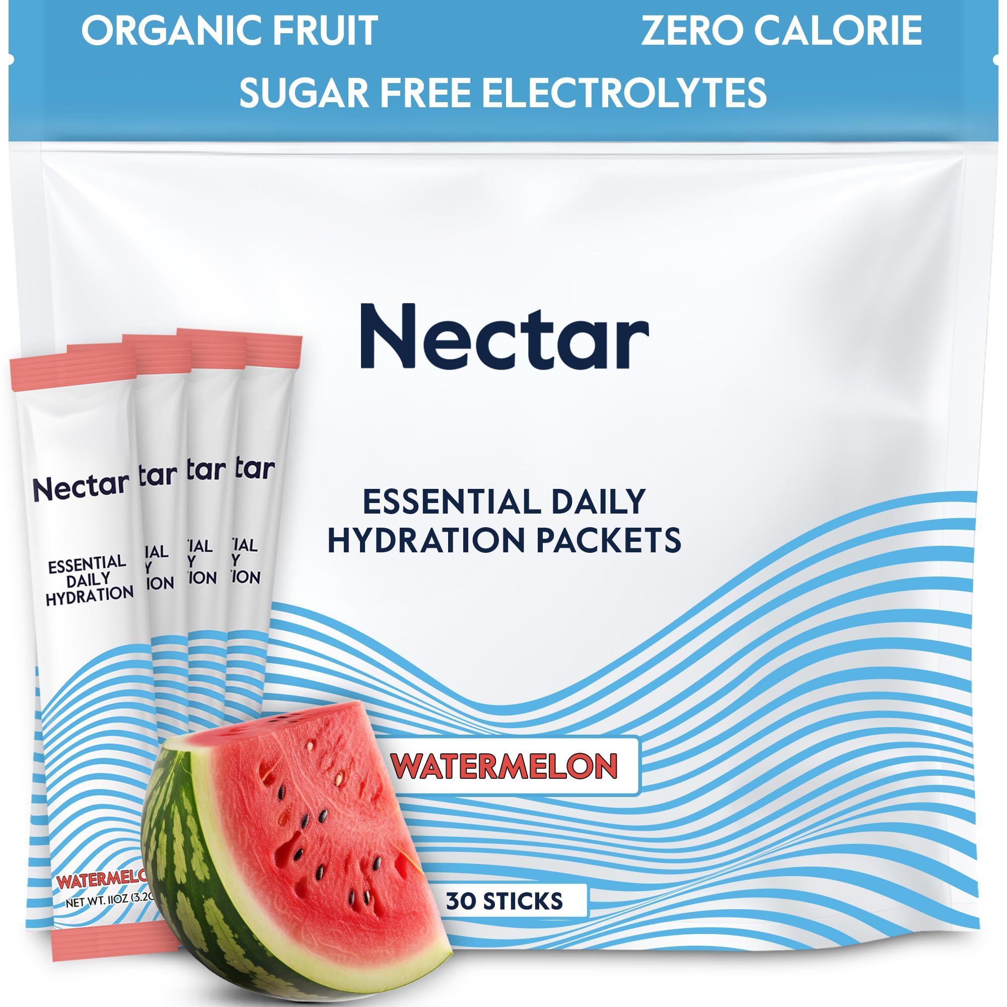 Nectar Hydration Watermelon pack powder ready to mix for quick daily hydration.