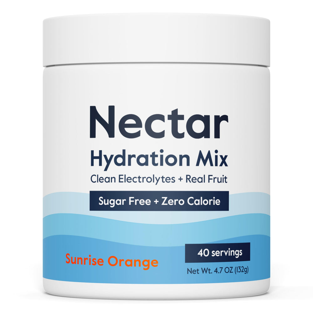 Nectar orange sugar-free electrolytes powder tub ready for zero-calorie daily hydration