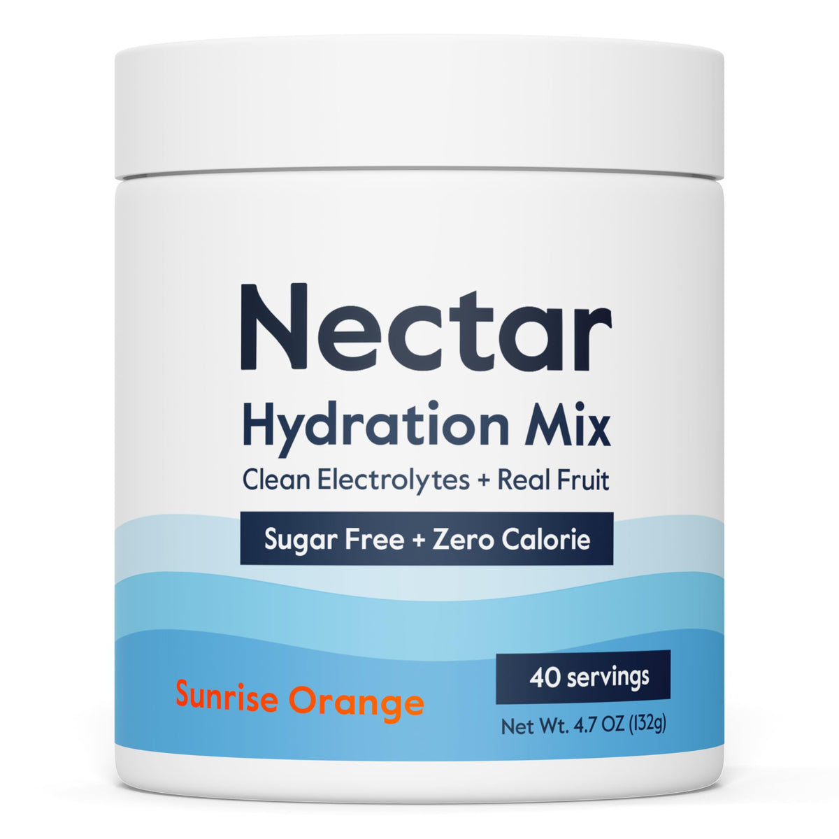 Nectar orange sugar-free electrolytes powder tub ready for zero-calorie daily hydration
