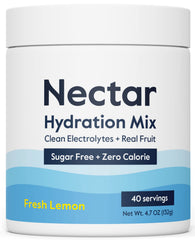 Nectar sugar free electrolytes lemon tub front for quick, zero-calorie hydration.