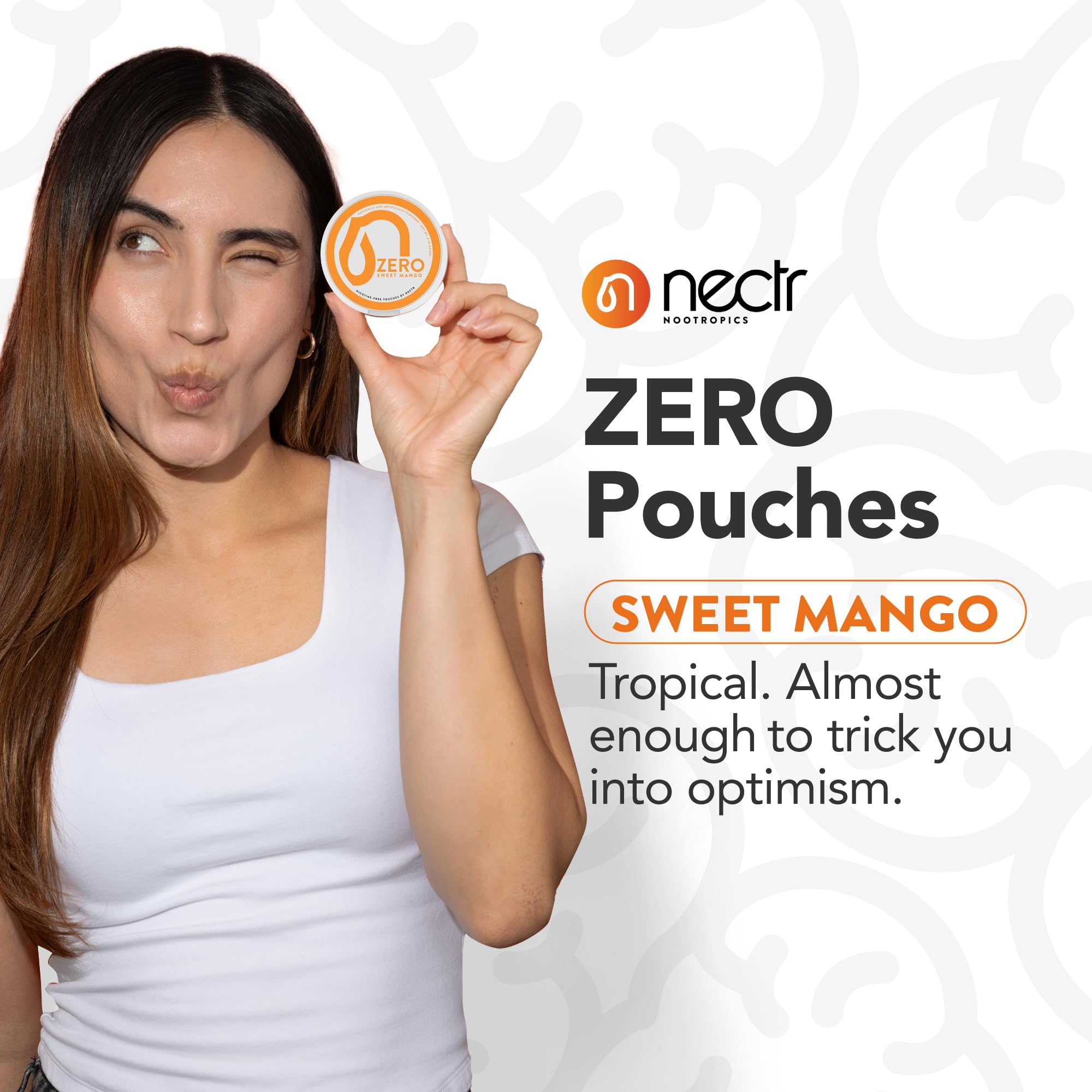 Nectr Energy Zero Pucks four-puck pack with lid visible.