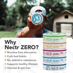 Nectr Energy Zero Pouch in mouth demonstrating buccal use.