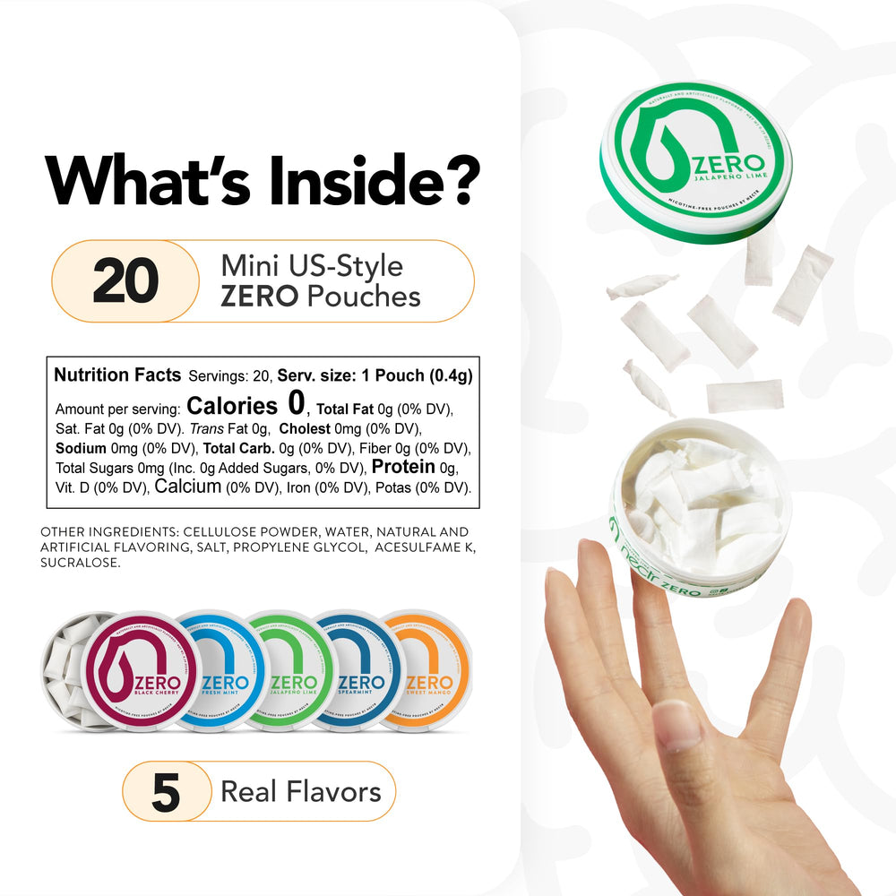 Nectr Energy Zero Pouches top lid demo with easy disposal