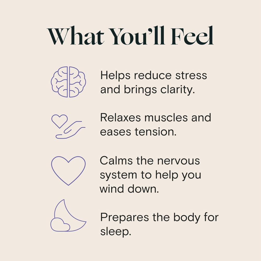 GABA and L-Theanine elements alongside mellö for relaxation support