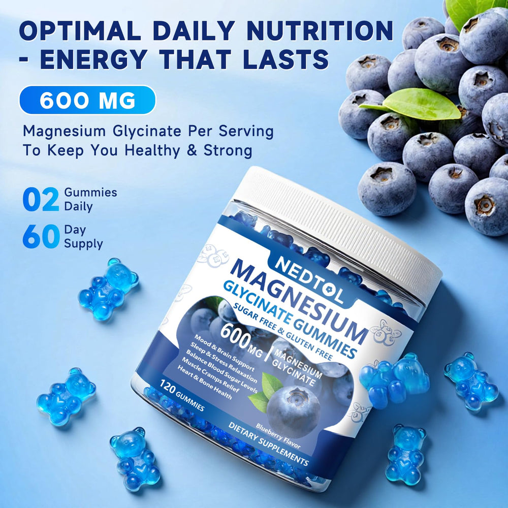 Nedtol ingredients panel highlighting magnesium glycinate, D3, B6, and CoQ10