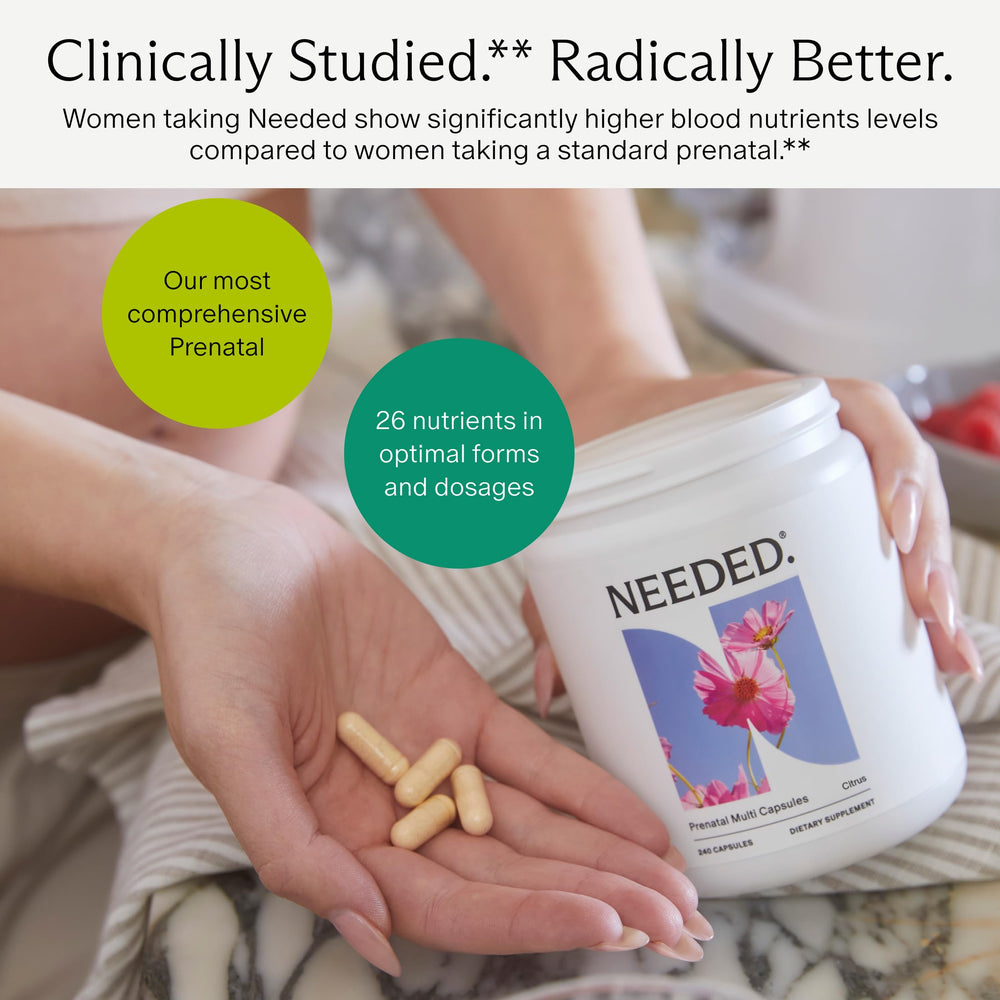Needed choline capsules dosage label indicating 400 mg daily support.