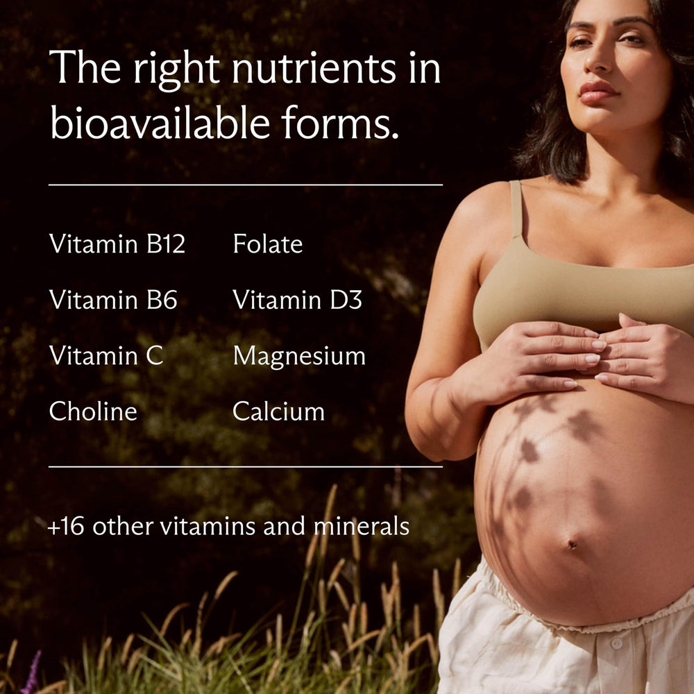 Needed Prenatal usage guide image illustrates daily three-capsule intake.