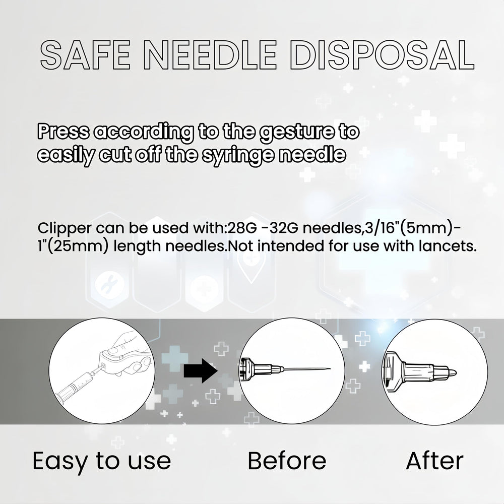 Needle Tip Clipper Black ergonomic grip enables comfortable one-hand use