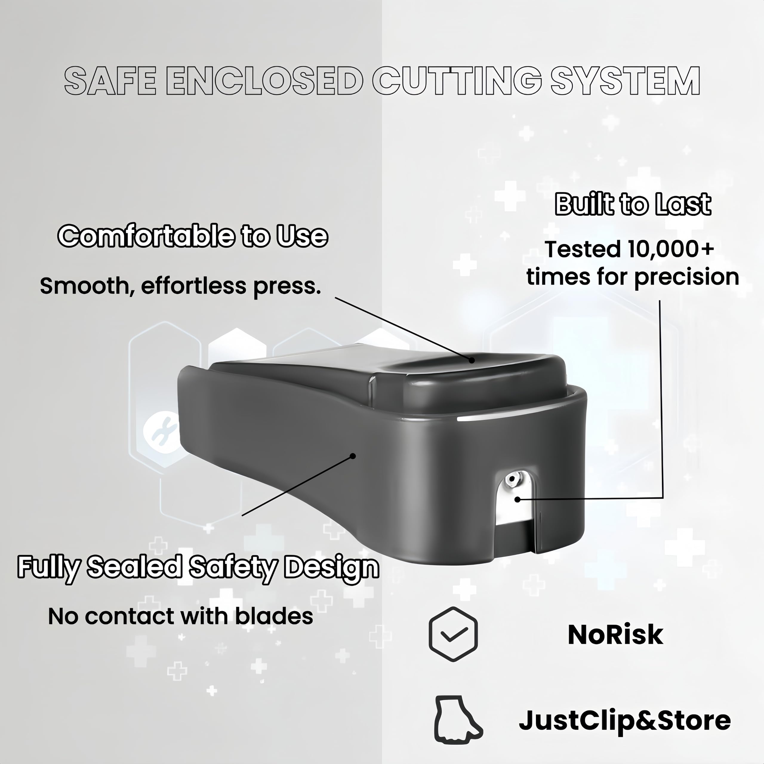 Needle Tip Clipper Black matte stainless steel body offers durable performance