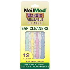 NeilMed Waxout flexible ear cleaners close-up highlighting soft-tip design for gentle cleaning.