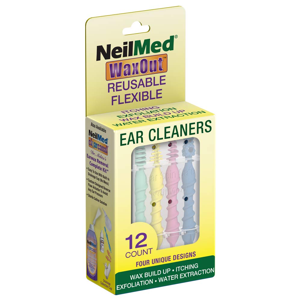 NeilMed Waxout reusable ear cleaners close-up showing reusable design for wax management.