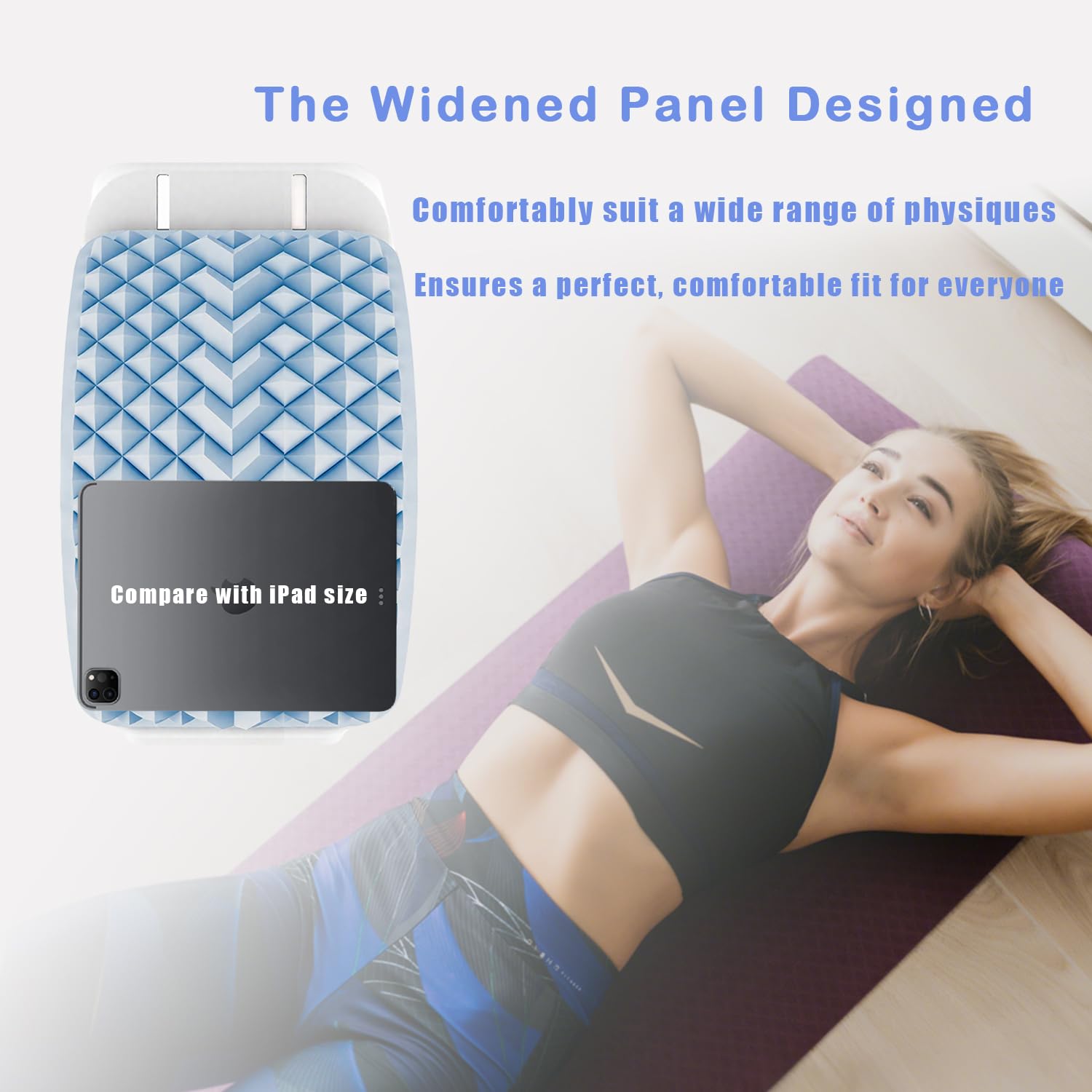 Contoured panel follows the spine’s natural curve for supported stretches.