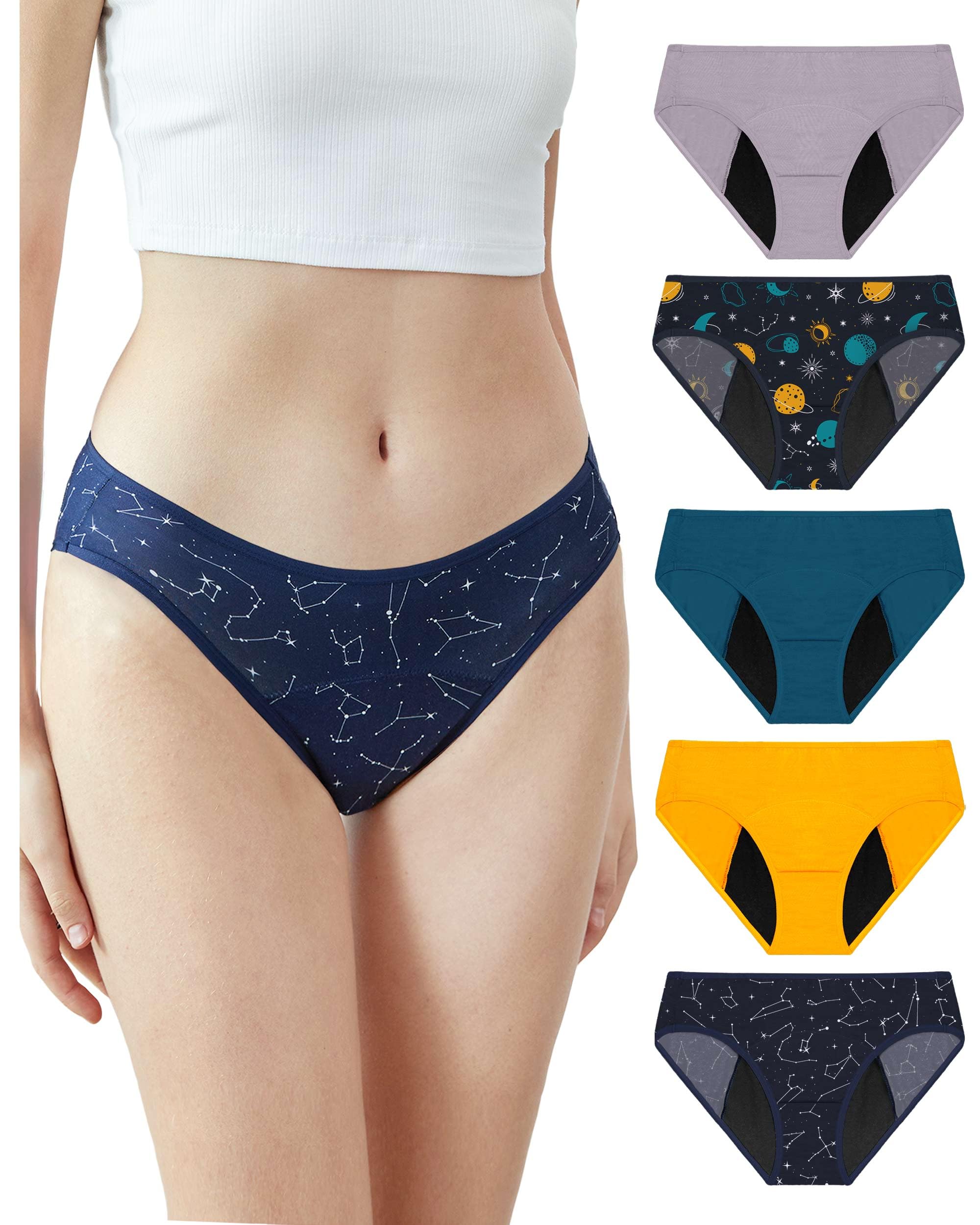 Neione Galaxy period underwear front view offers discreet protection and a comfortable fit.