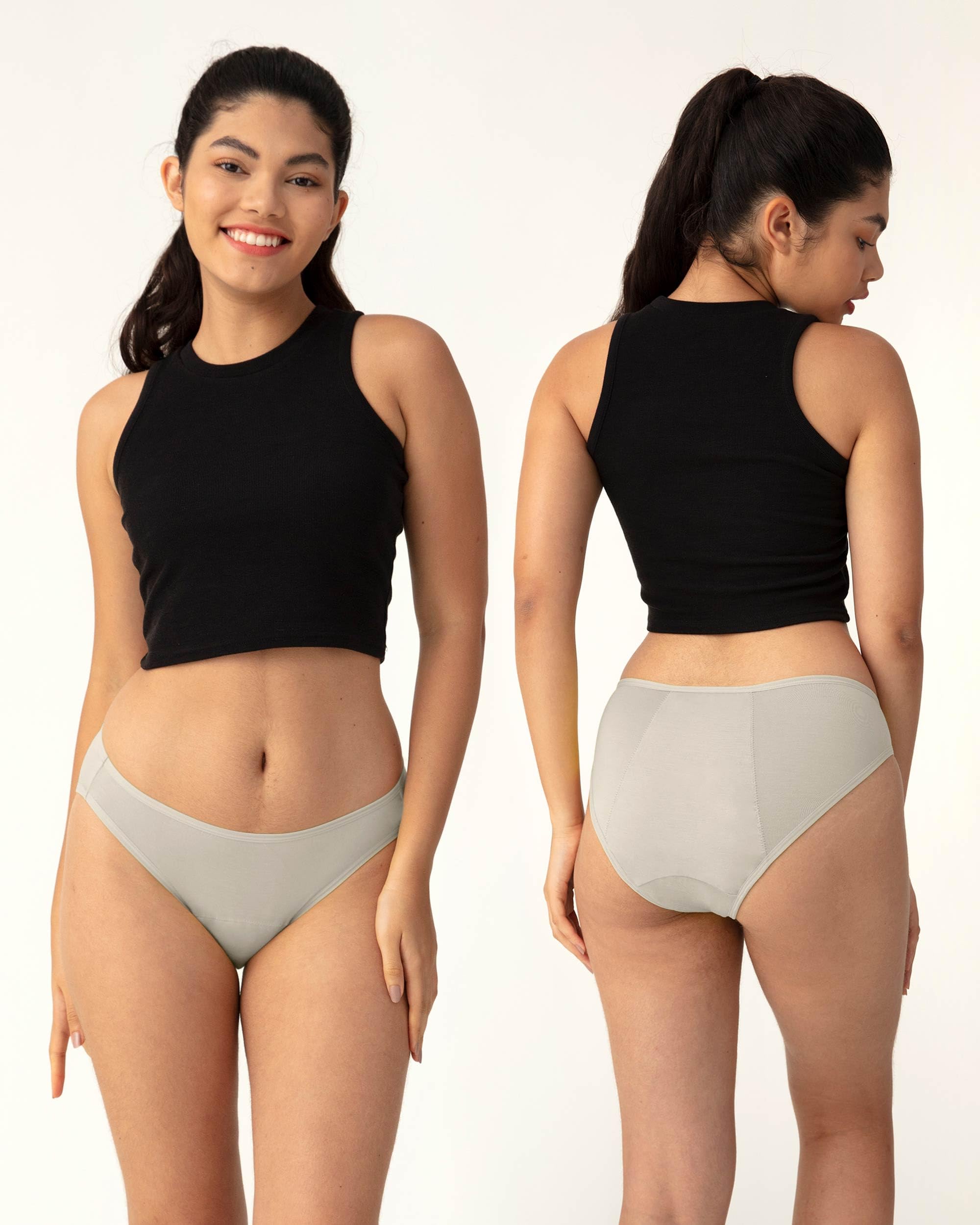 Neione period underwear back view with full coverage and leak protection.