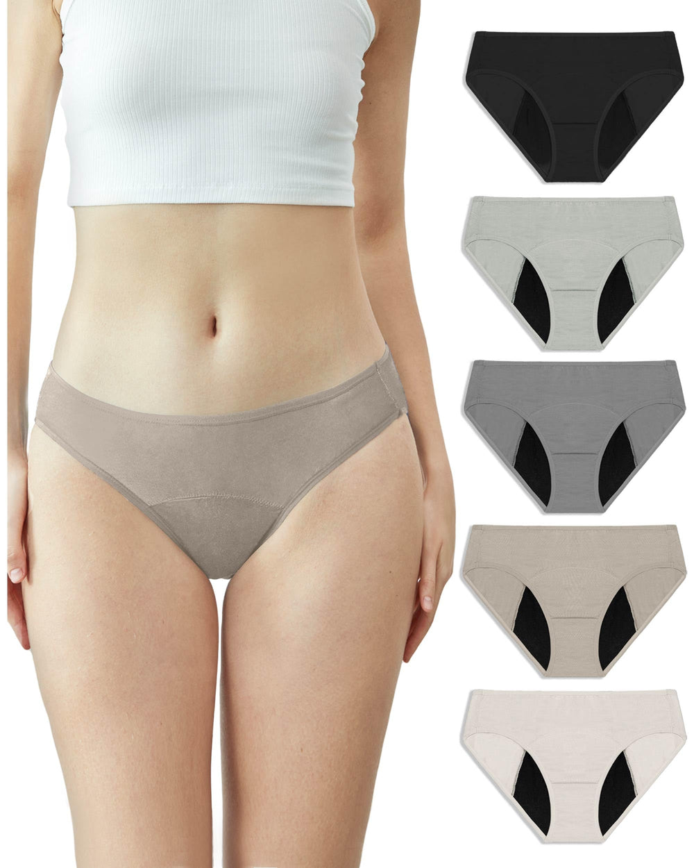 Neione period underwear front view in modal fabric offering everyday comfort.