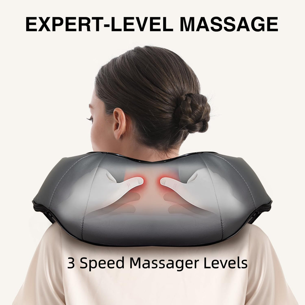 Nekteck back massager PU leather close-up showing durable material.