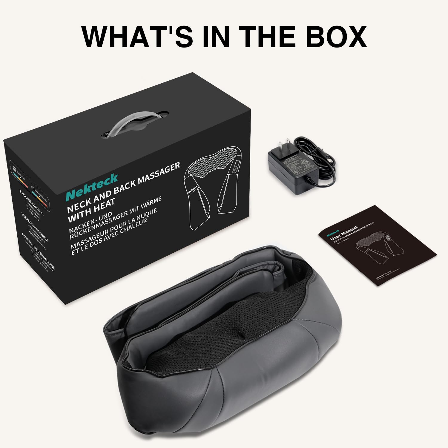 Nekteck car-ready massager for on-the-go tension relief.