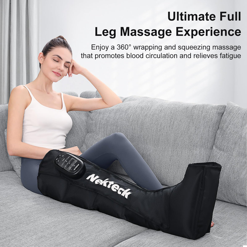 Nekteck cordless leg massager battery pack highlights long sessions away from outlet