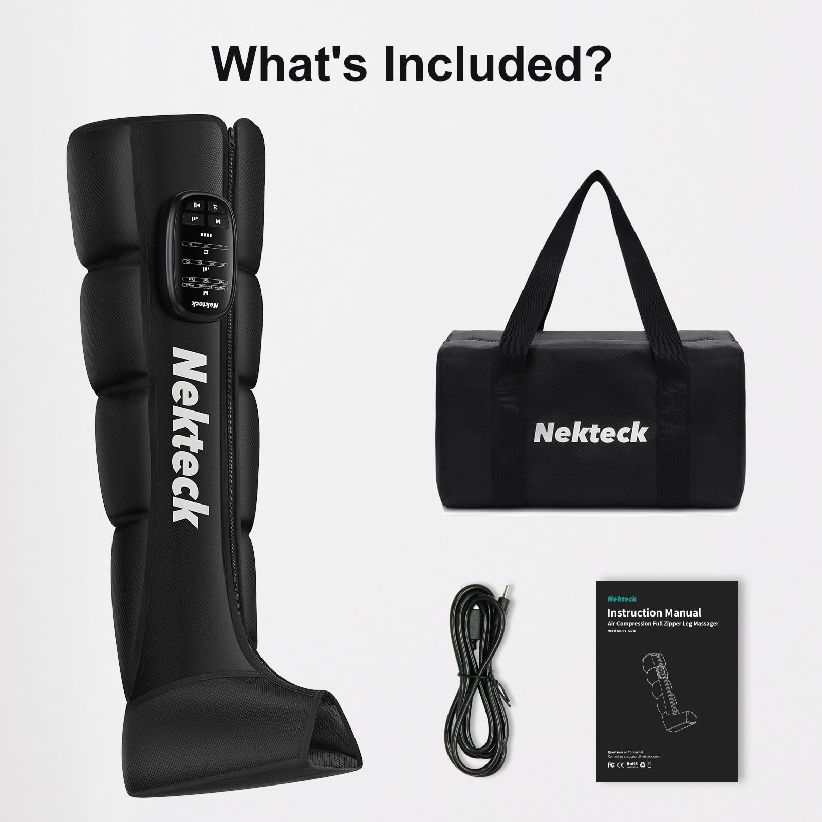 Nekteck size-adjustment feature fits varying leg shapes