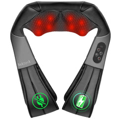 Nekteck cordless shiatsu neck massage pillow for on the go relief and convenience