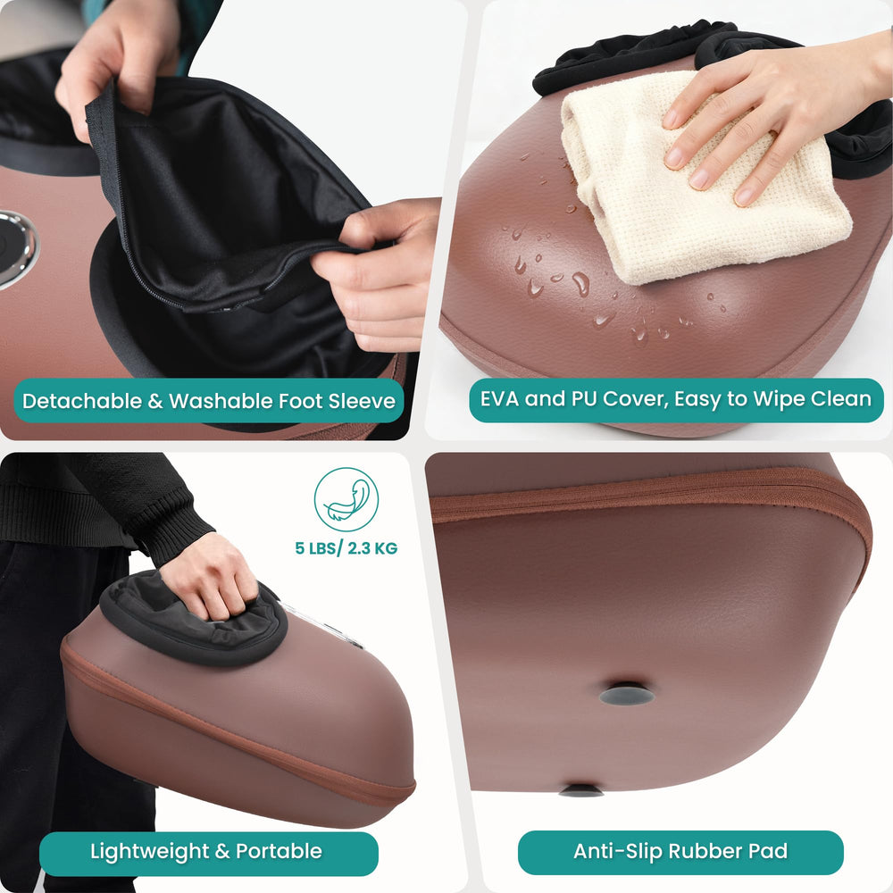 Detachable foot cover for easy cleaning and hygiene with the Nekteck massager.