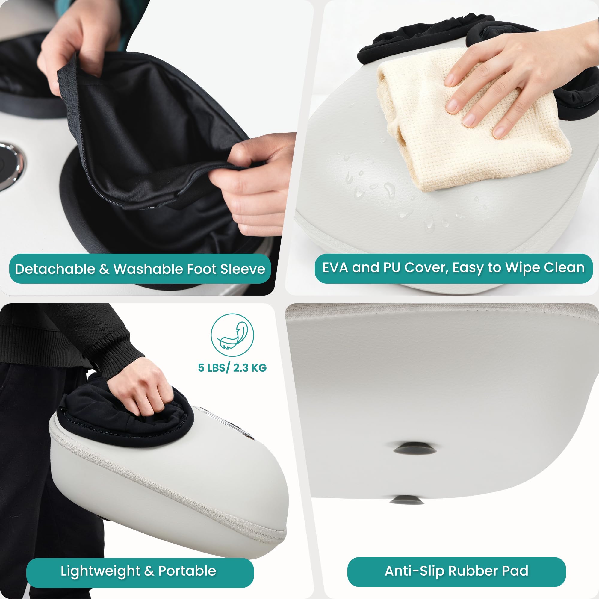 Nekteck Detachable foot cover for easy cleaning and hygiene