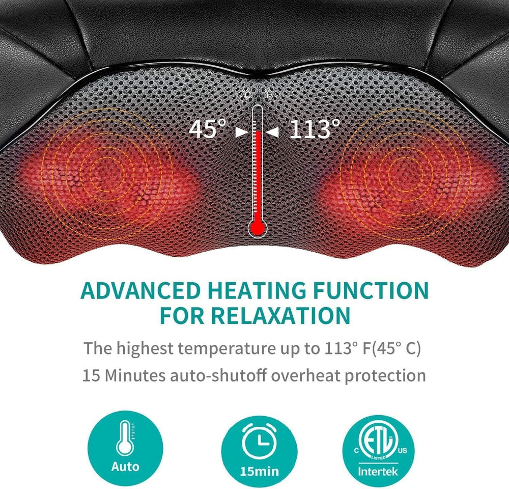 Nekteck ergonomic massager with faux leather and breathable mesh for comfort