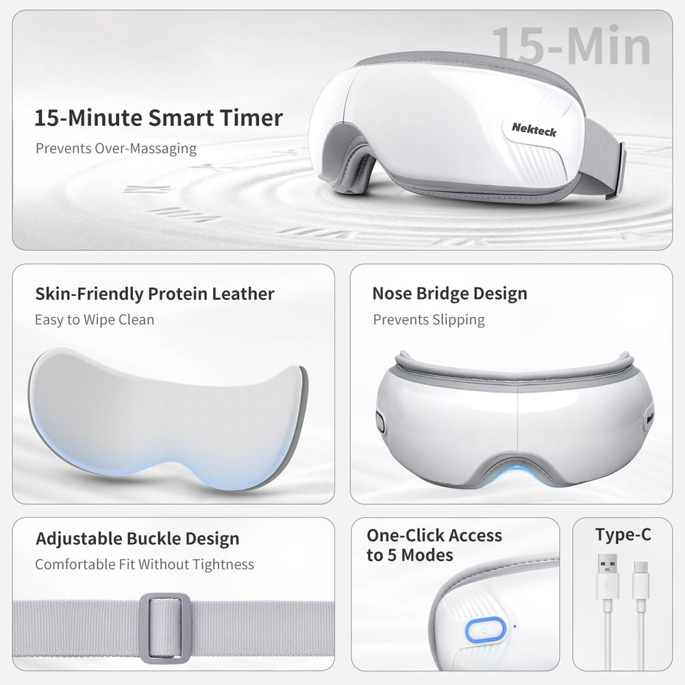 Nekteck Eye Massager folded for travel and on-the-go use.