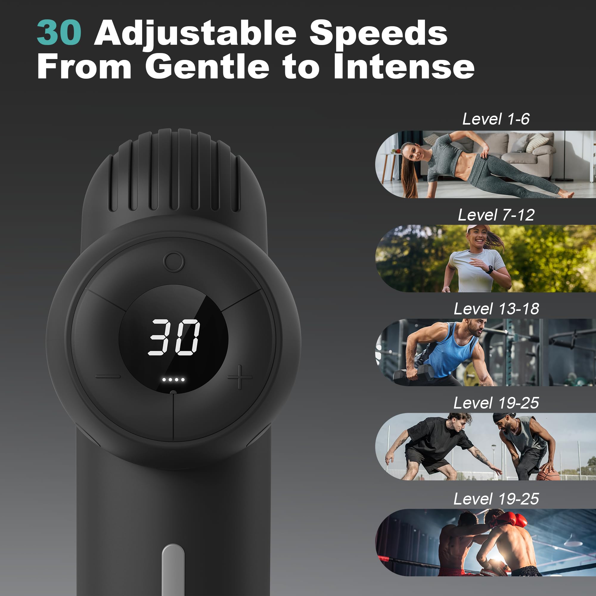 Nekteck five massage heads ready for targeted muscle work and versatility.