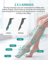Nekteck foot and calf massage with airbags delivering soothing circulation.