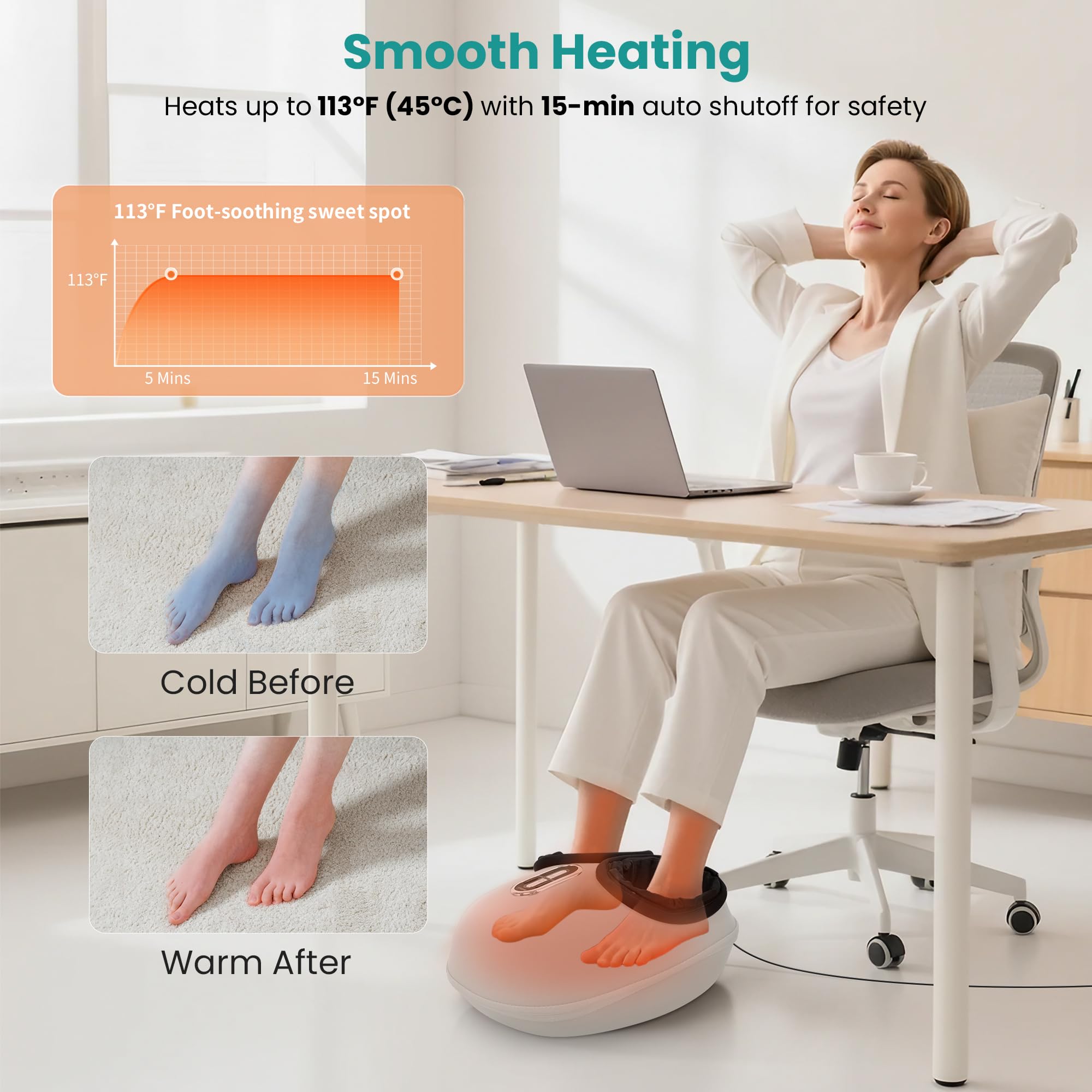 Nekteck Foot Massager air compression panel boosting circulation